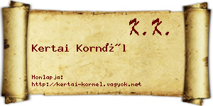 Kertai Kornél névjegykártya